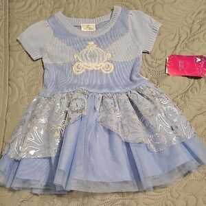 Girls Disney Princess Cinderella Cosplay Short Sleeve Dress